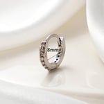 White silver / 1 Piece Simple Series Copper Silver Color Material Zircon Women's Hoop Earrings Picture2